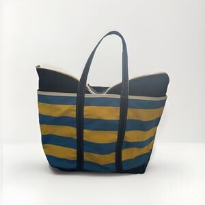Vintage L.L. Bean Boat And Tote Canvas Yellow Blue Striped Bag